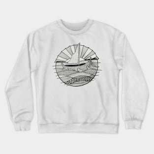 Boat in the sea Crewneck Sweatshirt